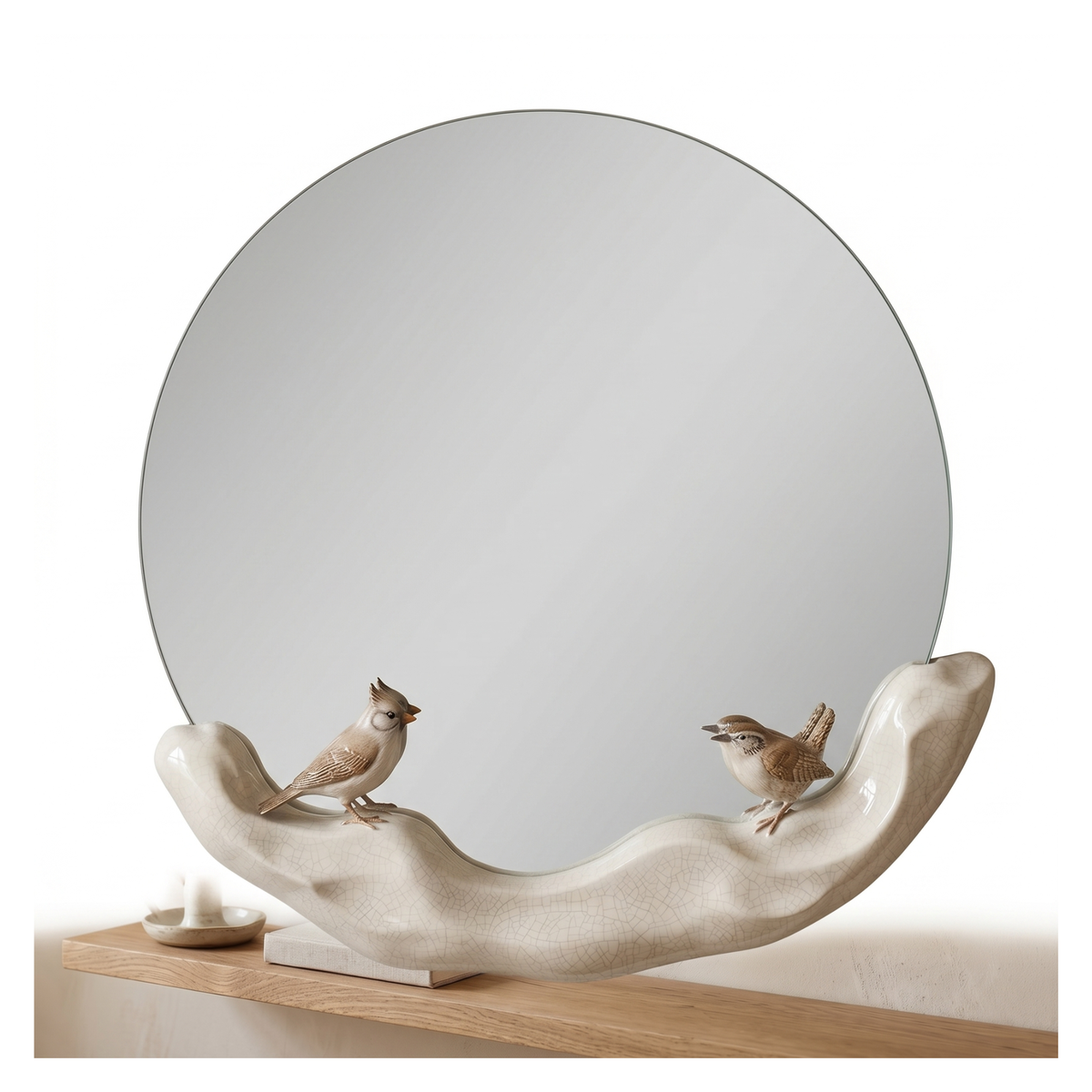 Nest Sculpt Ceramic Bird Mirror