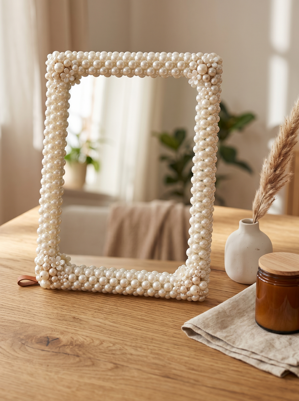 Pearl Frame Vanity Mirror