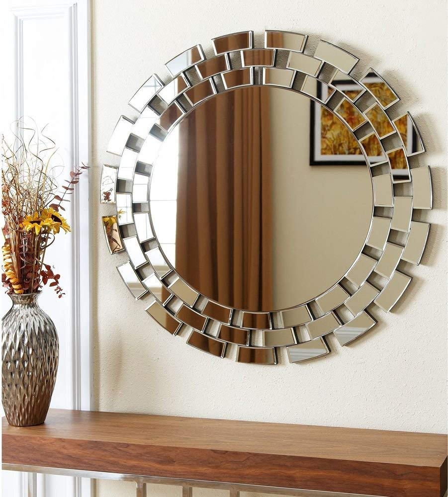 Bricks Round Wall Mirror 24x24in
