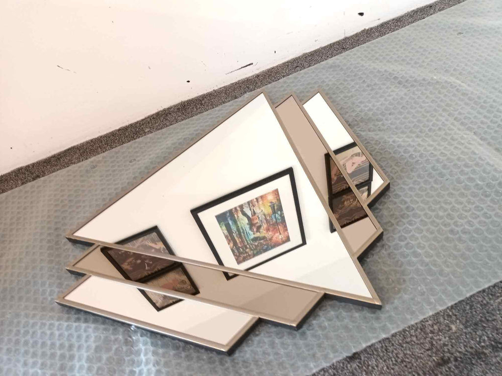 Double W Bronze Art Deco Mirror