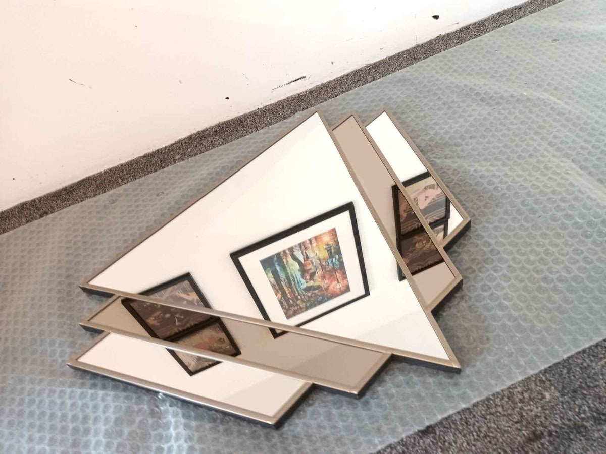 Double W Bronze Art Deco Mirror
