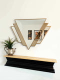 Double W Bronze Art Deco Mirror
