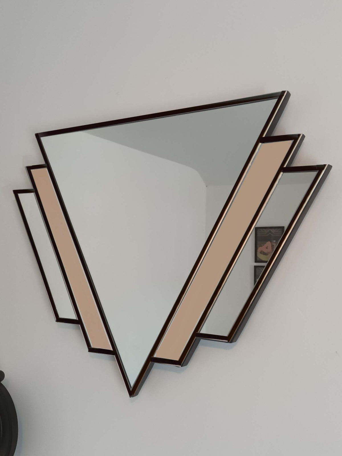 Double W Bronze Art Deco Mirror