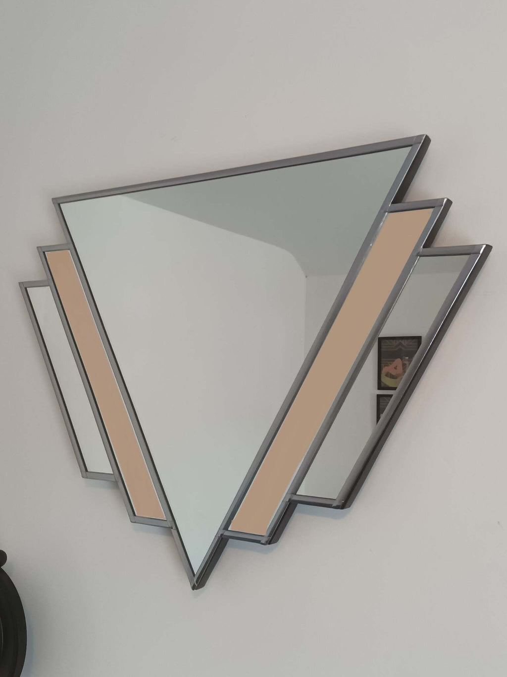 Double W Bronze Art Deco Mirror