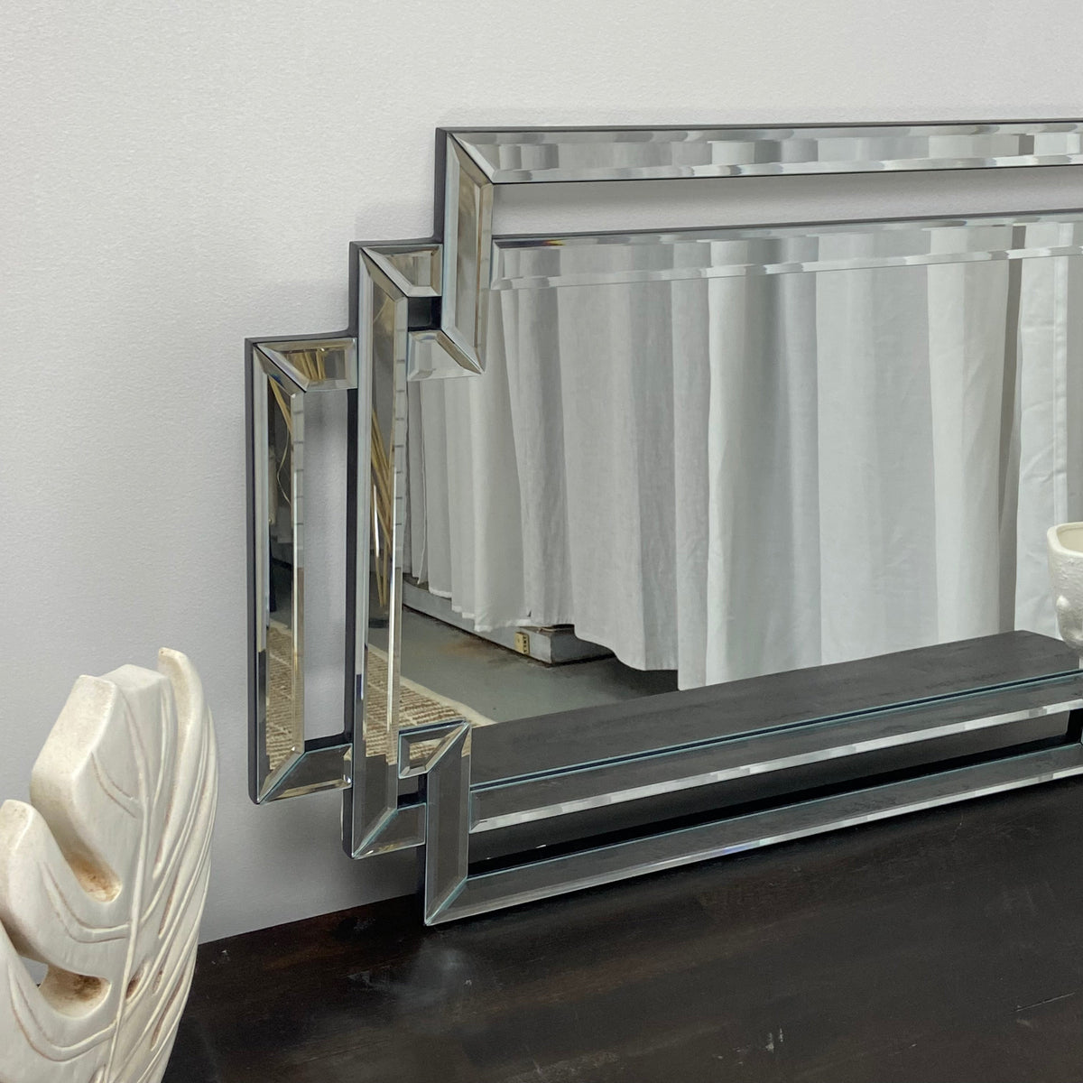 Portrait Bevelled Art Deco Mirror 50x80cm