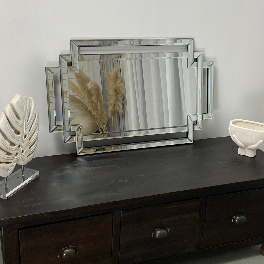 Portrait Bevelled Art Deco Mirror 50x80cm