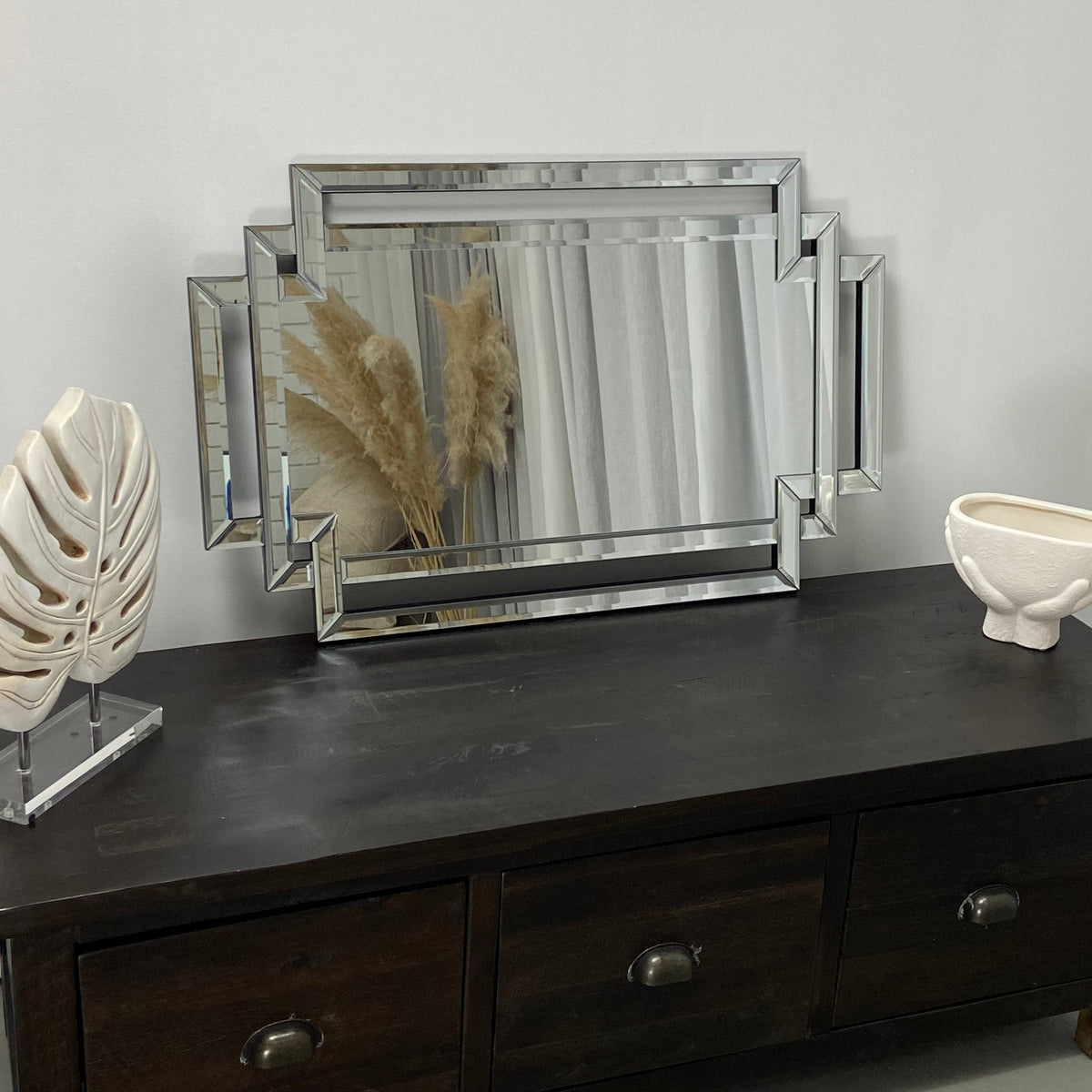 Portrait Bevelled Art Deco Mirror 50x80cm