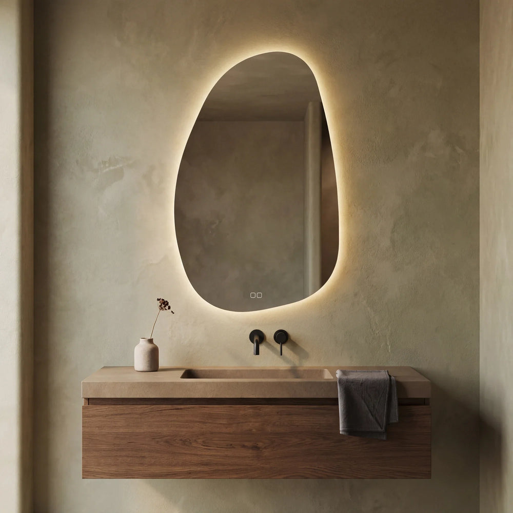 Stone Asymmetric LED Mirror